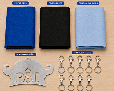 Kit Para Chaveiros "DIA DOS PAIS" - para 10 chaveiros