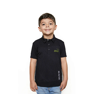 Camisa Gola Polo Infantil Jesus Rei dos Reis