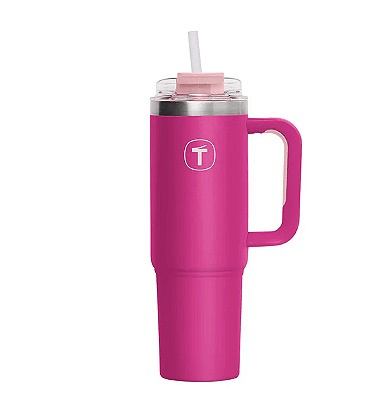 Tupperware® Copo Térmico Big T com Canudo Rosa - 1.1l