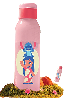 Tupperware® Garrafa Eco Tupper® Plus Stitch Ohana Rosa – 750 ml