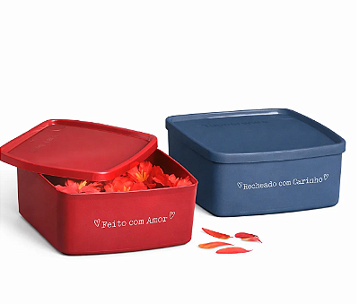 Tupperware® Kit Jeitosinho 400ml - Feito com Amor + Recheado com Carinho