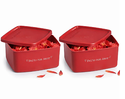 Tupperware® Kit Jeitosinho 400ml - Feito com Amor - 2 unid
