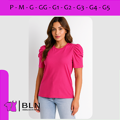 Blusa Malha Manga Bufante