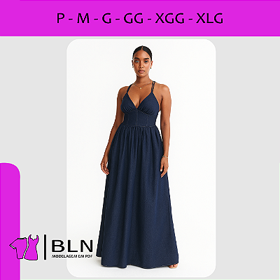 Vestido Longo Frente Única