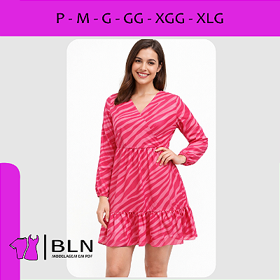 Vestido Transpassado Babados