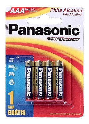 Pilha Panasonic Alcalina AAA Pack com 4 (quatro)