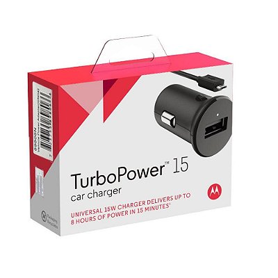 Carregador Veicular Motorola Turbo Power 15W Micro USB