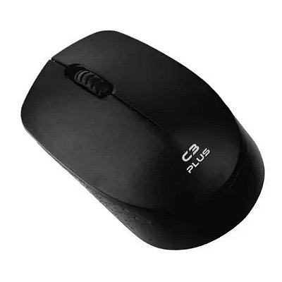 Mouse sem fio C3plus, Design ergonômico - preto