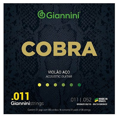 Encordoamento .011 P/ Violão Aço Cobra Bronze Giannini