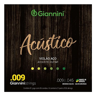 Encordoamento .009 P/ Violão Aço Acústico Giannini