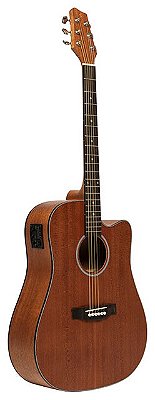 Violão Dreadnought Stagg SA25 DCE Maho Natural