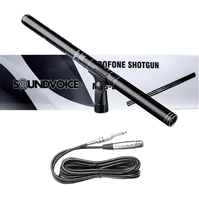 Microfone Shotgun Soundvoice MSG-36 Unidirecional