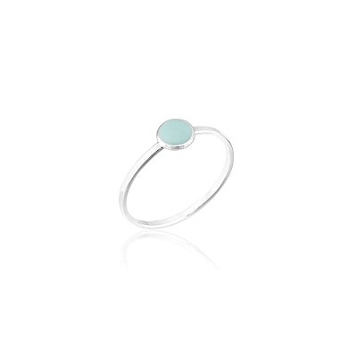 Anel Bola Verde Pastel - Joia em Prata 925