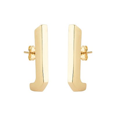 Brinco Palito em L - Semijoia Banhada a Ouro 18K