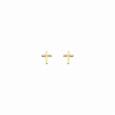 Brinco Cruz - Semijoia Banhada a Ouro 18K