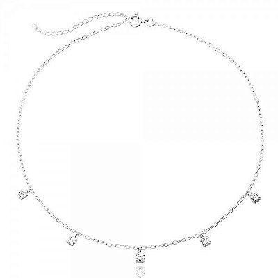 Gargantilha Choker Zircônias - Joia em Prata 925