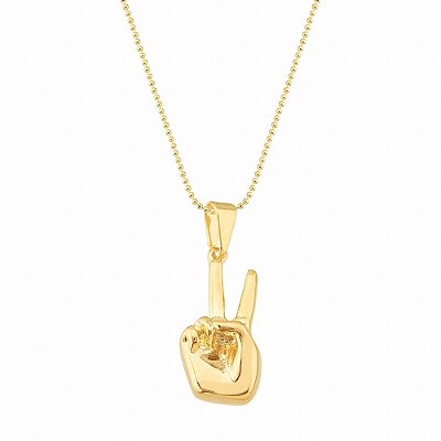 Colar Paz e Amor - Semijoia Banhada a Ouro 18K