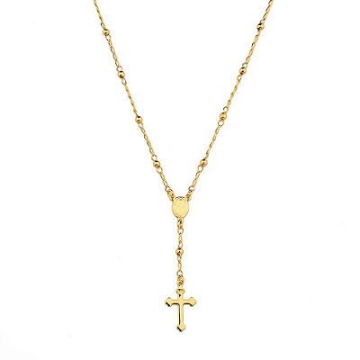Colar Terço - Semijoia Banhada a Ouro 18K