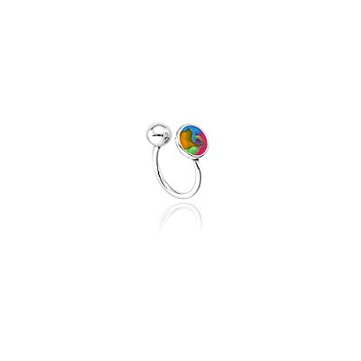 Brinco Piercing Fake Tie Dye - Joia em Prata 925