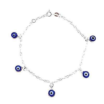 Pulseira Olho Grego Pendurados - Joia em Prata 925