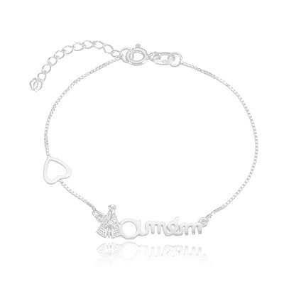 Pulseira Nossa Senhora e Amém - Joia em Prata 925