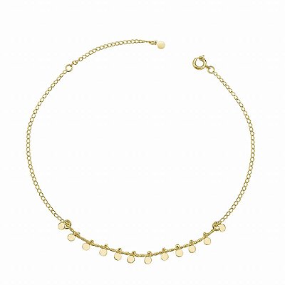 Tornozeleira Plaquinhas Douradas - Semijoia Banhada a Ouro 18K