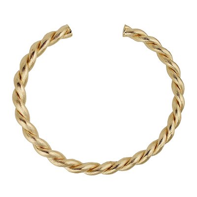 Colar Choker Trançado Texturizado - Semijoia Banhada a Ouro 18K