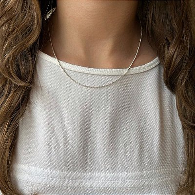 Colar Com Bolinhas Duplas - Semijoia Banhada a Prata