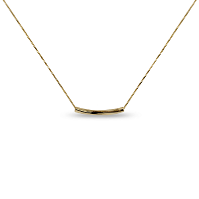 Colar Pingente Palito Trabalhado - Semijoia Banhada a Ouro 18K