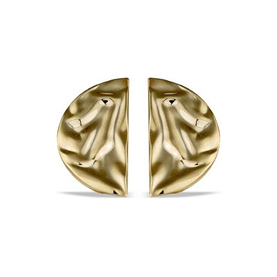 Brinco Meio Leque Orgânico - Semijoia Banhada a Ouro 18K