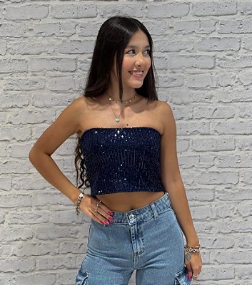 Top Tomara Que Caia Paetê