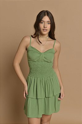 Vestido Alcinha Viscose Verde