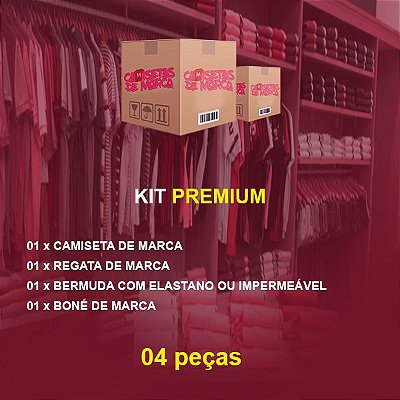 Kit Premium Camiseta + Bermuda + Boné + Regata