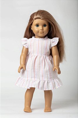 Vestido de Boneca American Girl Listrado