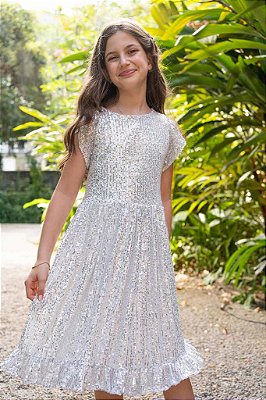 Vestido Paetê Prata