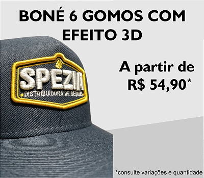 BONÉ 6 GOMOS COM EFEITO 3D
