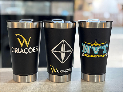 COPO TERMICO PERSONALIZADO COM ADESIVO DE EFEITO DE BORDADO