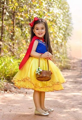 Vestido Infantil Branca De Neve Bebê Princesa Festa De