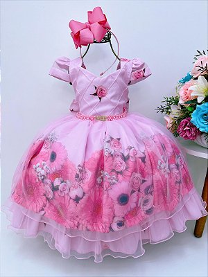 Vestido Infantil Princesa Sofia Com os Animais Lilás Strass - Fabuloso  Ateliê