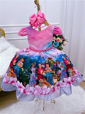 Vestido Jardim encantado Princesa Sofia Rapunzel de Festa Infantil Encanto  Isabela Lilás