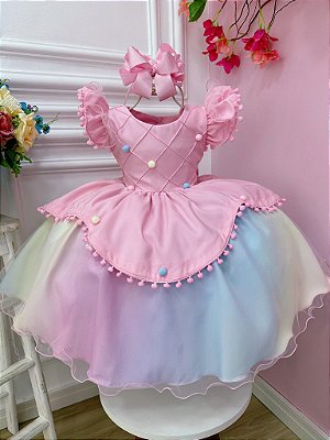 Vestido Princesa Temático Moana Baby Renda Luxo - Fabuloso Ateliê