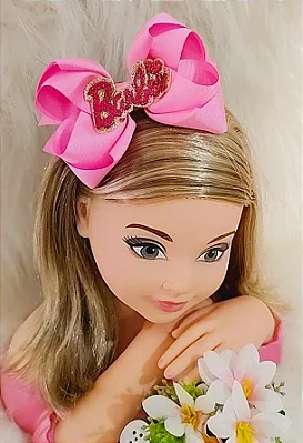 Vestido Infantil Barbie Rosa Chiclete Glitter e Estrelas - Fabuloso Ateliê