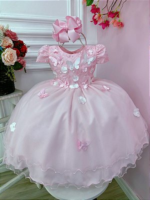 Vestido Infantil Princesa Cinderela Renda Azul Luxo - Fabuloso Ateliê