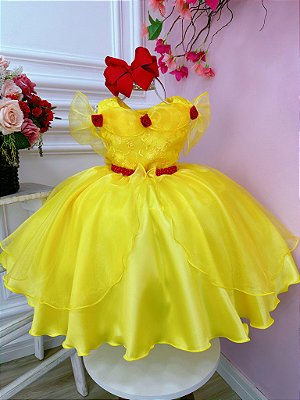 Vestido Infantil Todas as Princesa Rosa Luxo - Fabuloso Ateliê