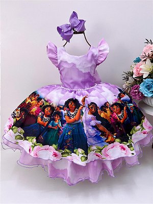 Vestido Jardim encantado Princesa Sofia Rapunzel de Festa Infantil Encanto  Isabela Lilás