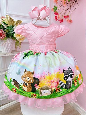 Vestido Infantil Princesa Tiana e o Sapo no Bosque