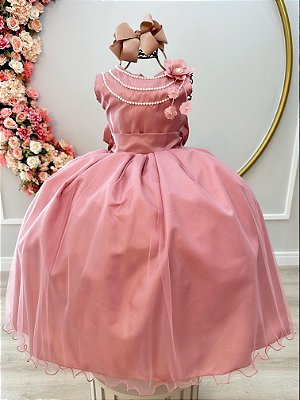 Vestido Infantil Azul Royal e OFF Damas Honra Casamento - Fabuloso Ateliê