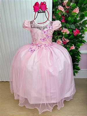 FANTASIA VESTIDO LONGO ROXO LILAS TULE PRINCESINHA SOFIA LUX