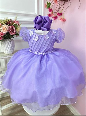 Vestido Infantil Princesa Sofia Lilás Luxo - Fabuloso Ateliê