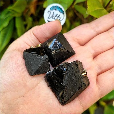 Pingente de Obsidiana Negra Bruta - Proteção e Antiestresse
